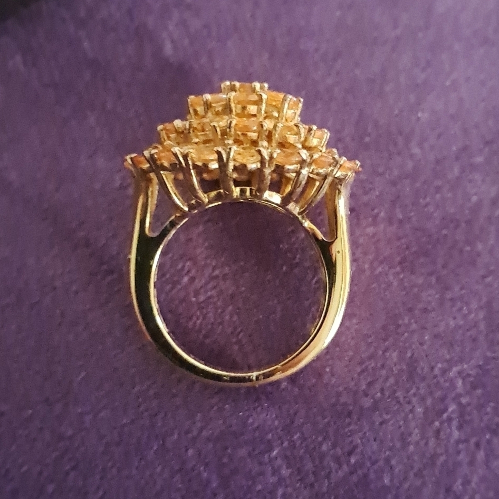 Premium Viceroy Spessartine Garnet Cluster Style Ring. - Picture 3 of 6
